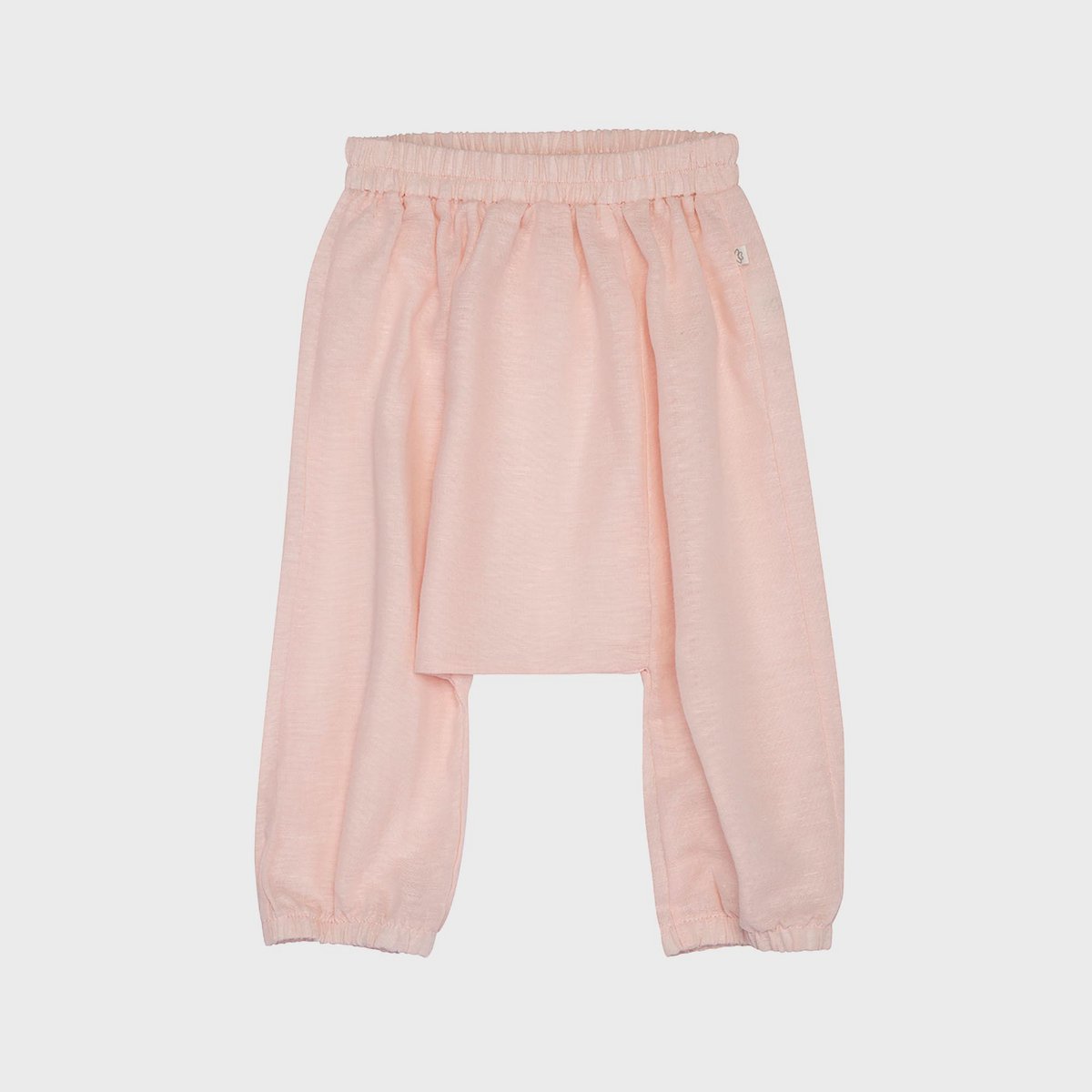 Bio Baby Haremshose Rose aus Hanf-Baumwolle, weich und locker fallend.