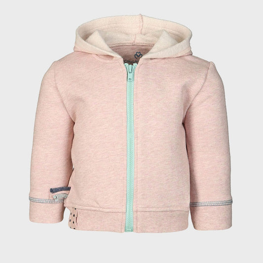 Bio Baby Kapuzenjacke Rose – Bio-Baumwoll Sweatjacke – Detailansicht 2