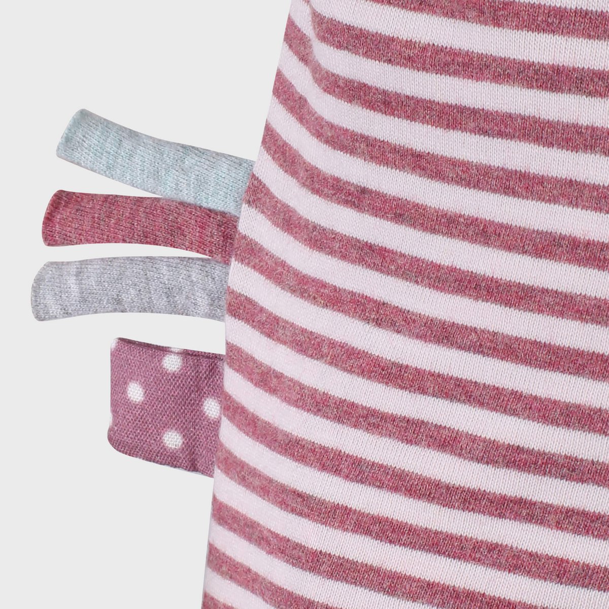 Bio Baby Wickelbody Kurzarm Bordeaux Gestreift – Detailansicht 4