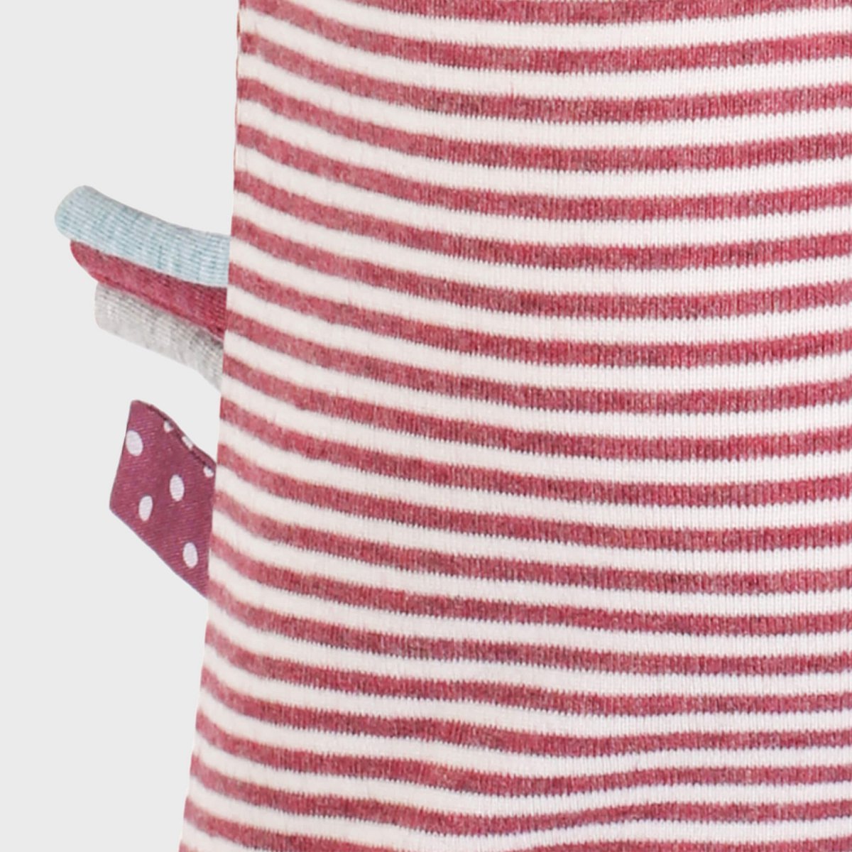 Bio Baumwoll Baby Body Kurzarm Bordeaux Gestreift – Detailansicht 6