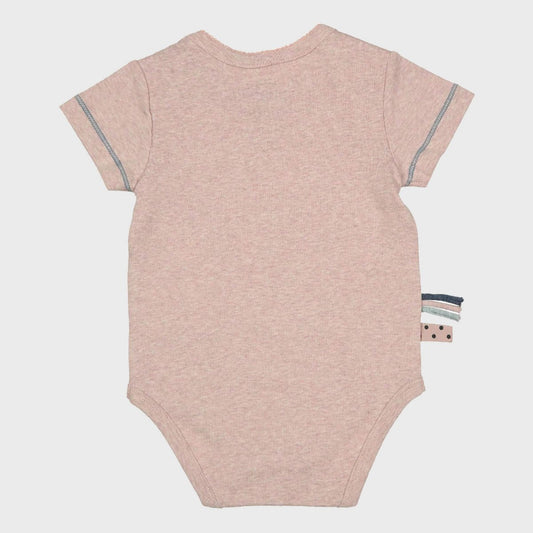Bio Baby Kurzarm Body Rosa Melange – Bio-Baumwolle – Detailansicht 2