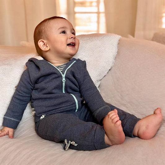 OrganicEra Bio-Baby-Kapuzenjacke, Indigo