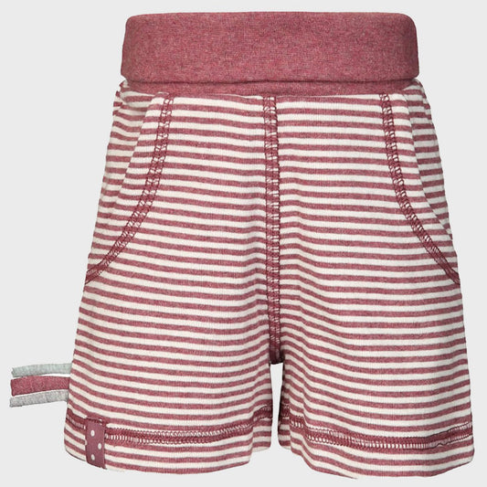 Bio Baby Shorts Bordeaux Gestreift – Baumwollshorts – Detailansicht 2