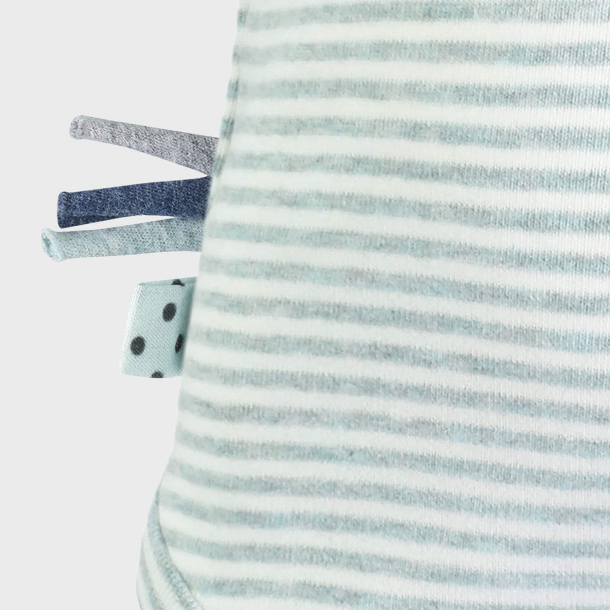 Bio Baby Kurzarm Body Aqua Gestreift – Bio-Baumwolle – Detailansicht 3