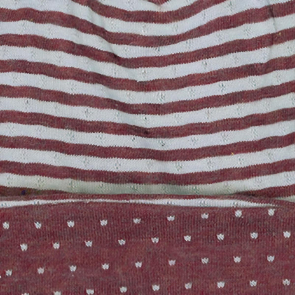 Wende Bio Babymütze Bordeaux – 100% Bio-Baumwolle – Detailansicht 2