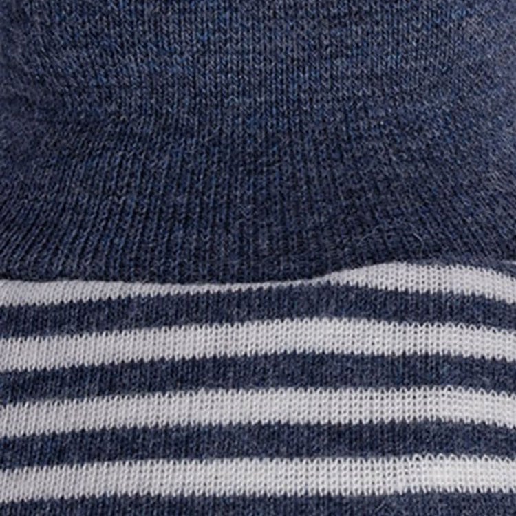 Bio-Baumwoll Babyschuhe Indigo Melange Gestreift – Detailansicht 2