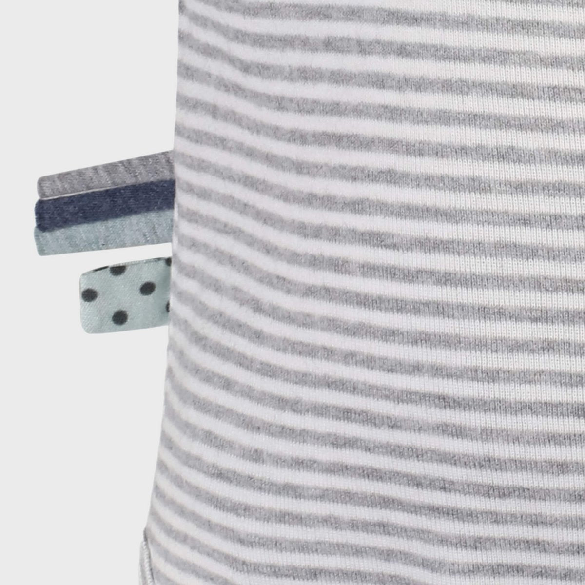 Bio Baby Kurzarm Wickelbody Grau Gestreift – Bio-Baumwolle – Detailansicht 3