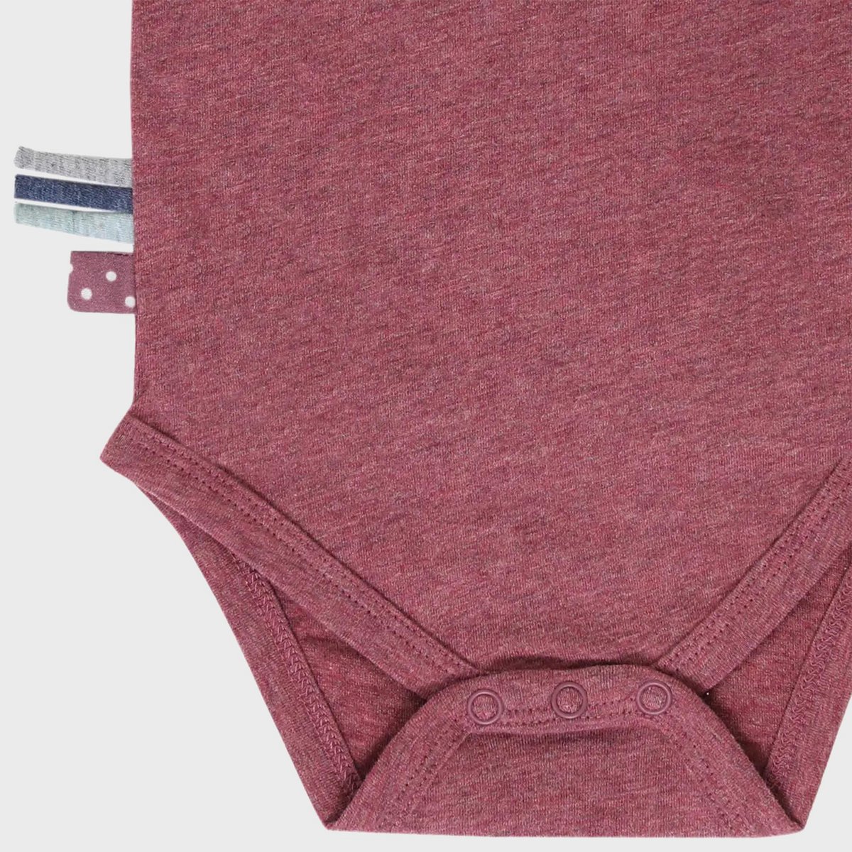 Bio-Baumwolle Baby Wickelbody Kurzarm Bordeaux – Detailansicht 3