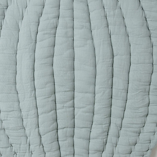 Bio-Baumwoll Musselin Spielmatte Aqua – Blatt Krabbeldecke für Babys – Detailansicht 2