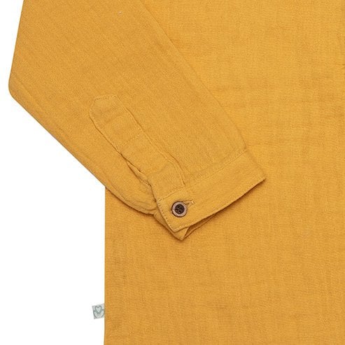 Bio Musselin Baby & Kleinkind Langarm Shirt Senf – Bio-Baumwolle – Detailansicht 3