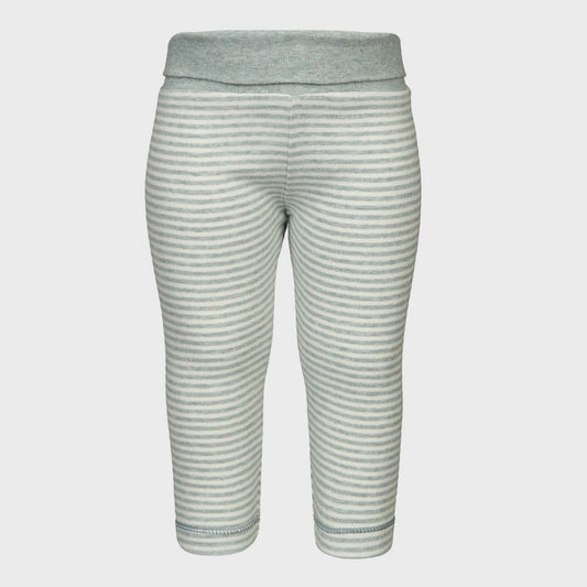 Bio Baby Leggings Aqua Gestreift – Gerippte Baumwolle – Detailansicht 2