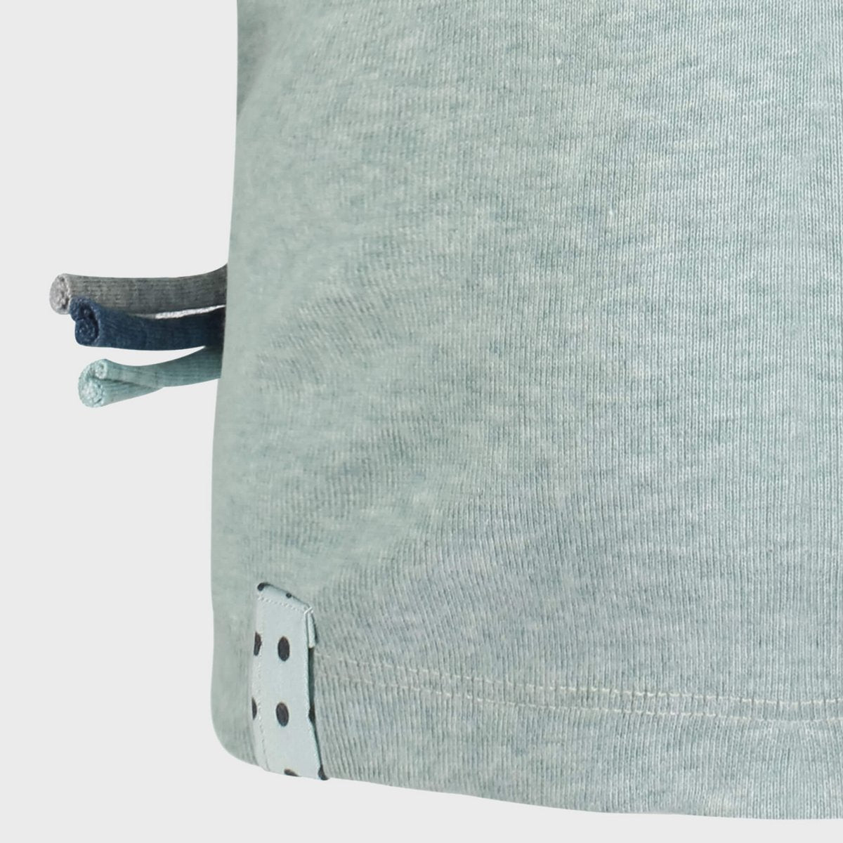 Bio Baby T-Shirt aus Rippstrick Baumwolle Aqua Melange – Detailansicht 6