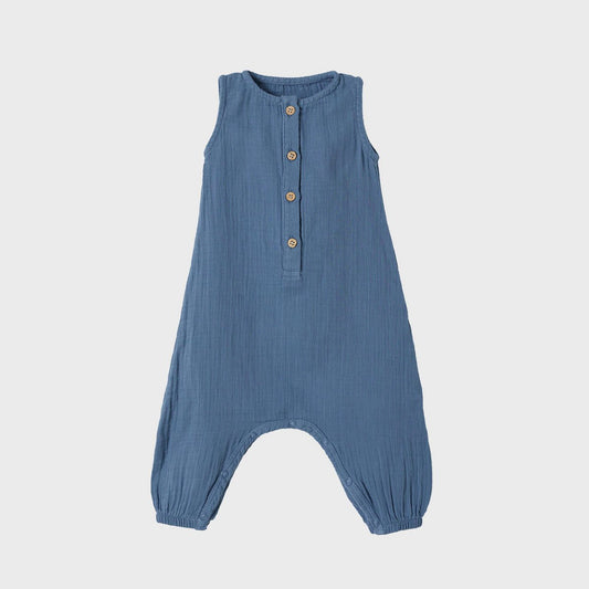 OrganicEra Bio-Musselin-Overall, Indigo