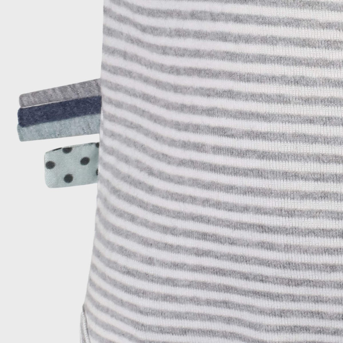 Bio Baby Langarm Wickelbody Grau Gestreift – Bio-Baumwolle – Detailansicht 6