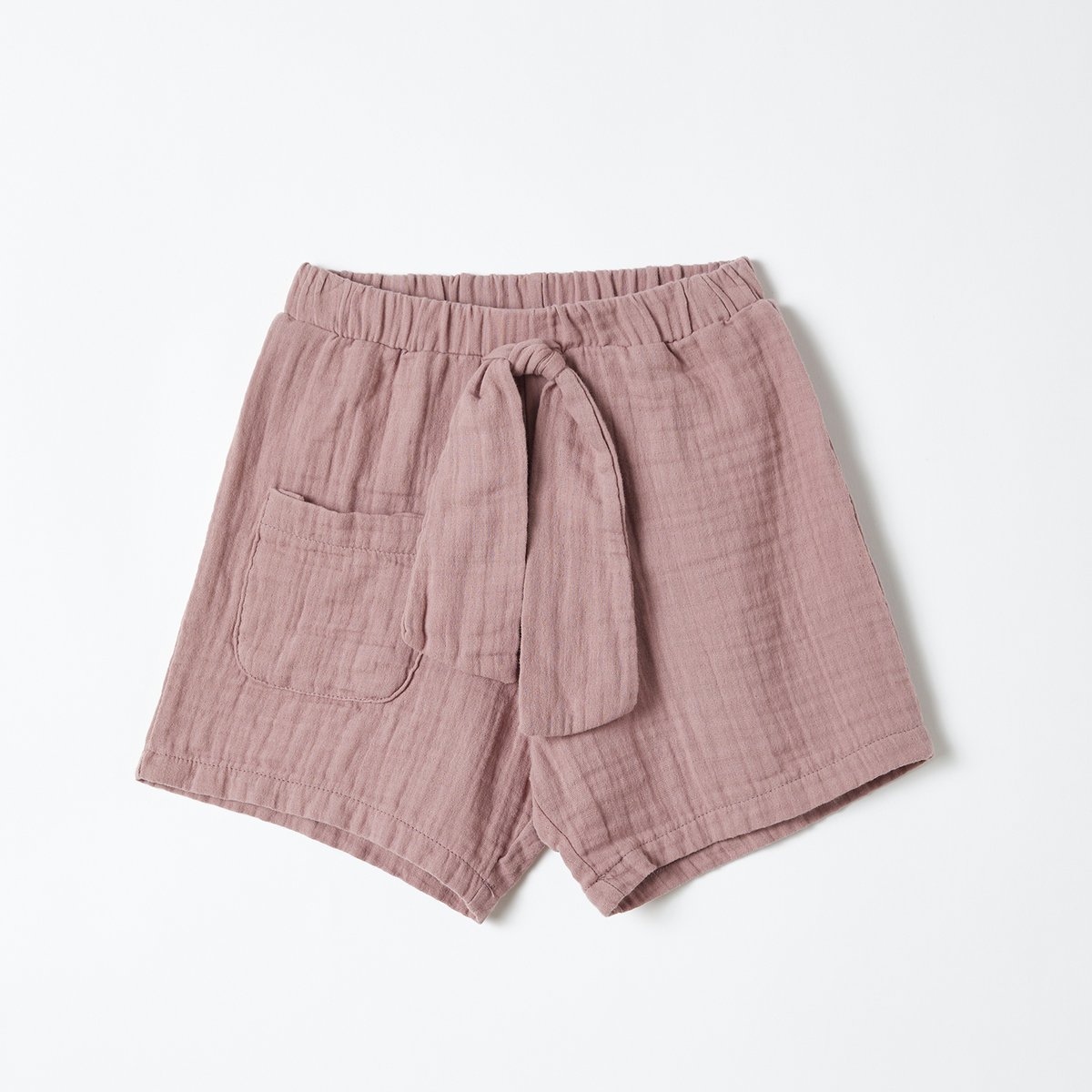 Bio Baumwoll Musselin Shorts Dusty Rose – Kinder Shorts – Detailansicht 3