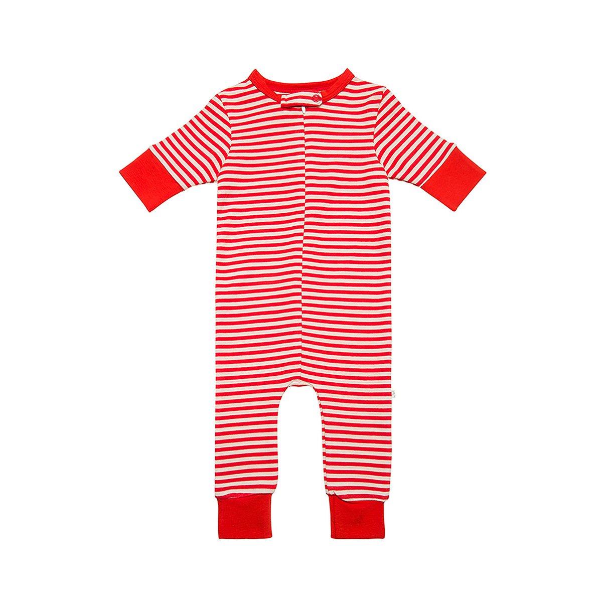 Bio Baby Schlafanzug gestreift mit Reißverschluss aus weicher Bio-Baumwolle.