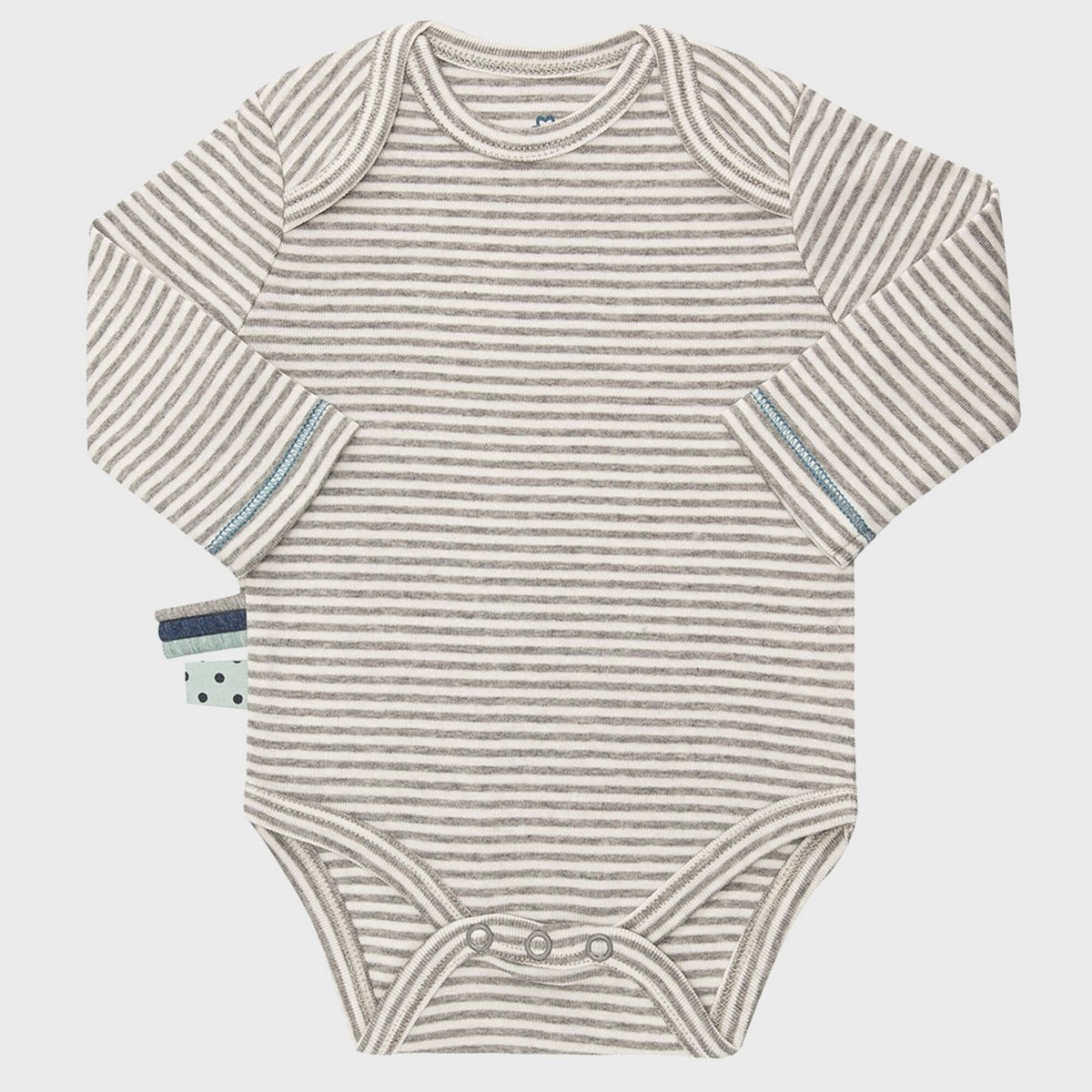 OrganicEra Bio-Baby-L/S-Body, grau gestreift