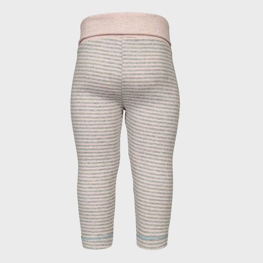 Bio Baby Leggings Rosa Gestreift – Baumwoll-Rippe mit Komfortbund – Detailansicht 2