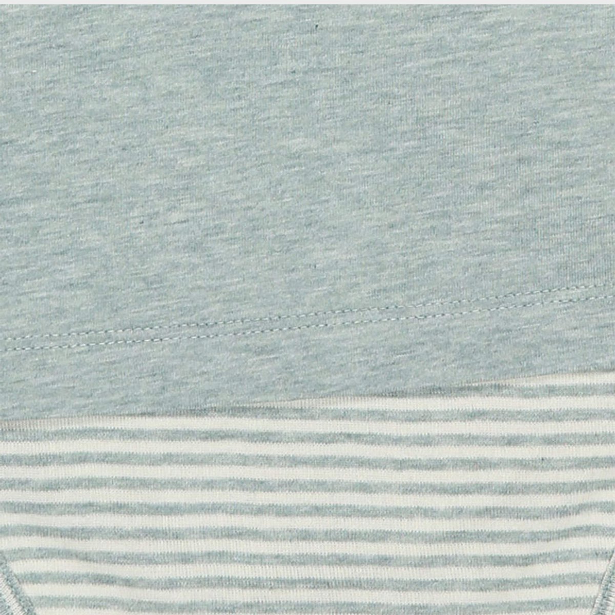Bio Baby Kurzarm T-Shirt Body Aqua Melange – Druckknöpfe – Detailansicht 6