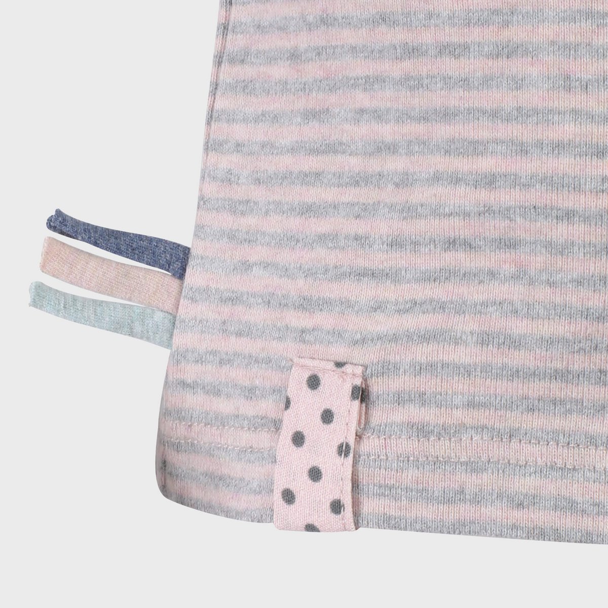 Bambino biologico & Maglietta a maniche corte per bambini, a righe rosa | Morbida maglia di cotone a coste