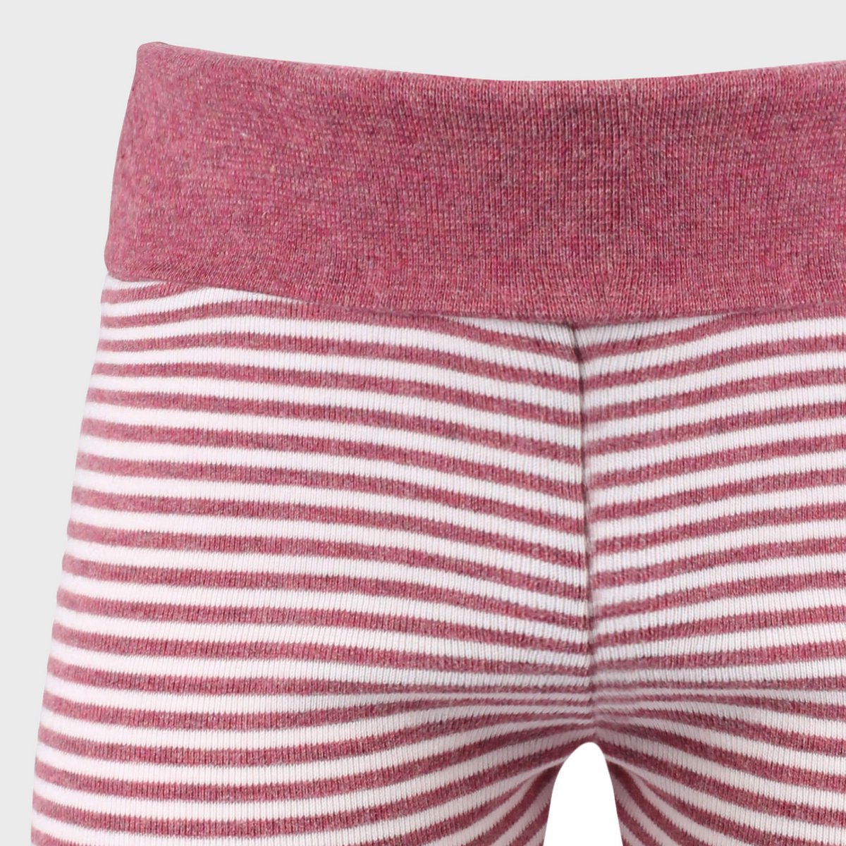 Bio Baby Leggings Bordeaux Ecru Gestreift – Unisex – Detailansicht 3