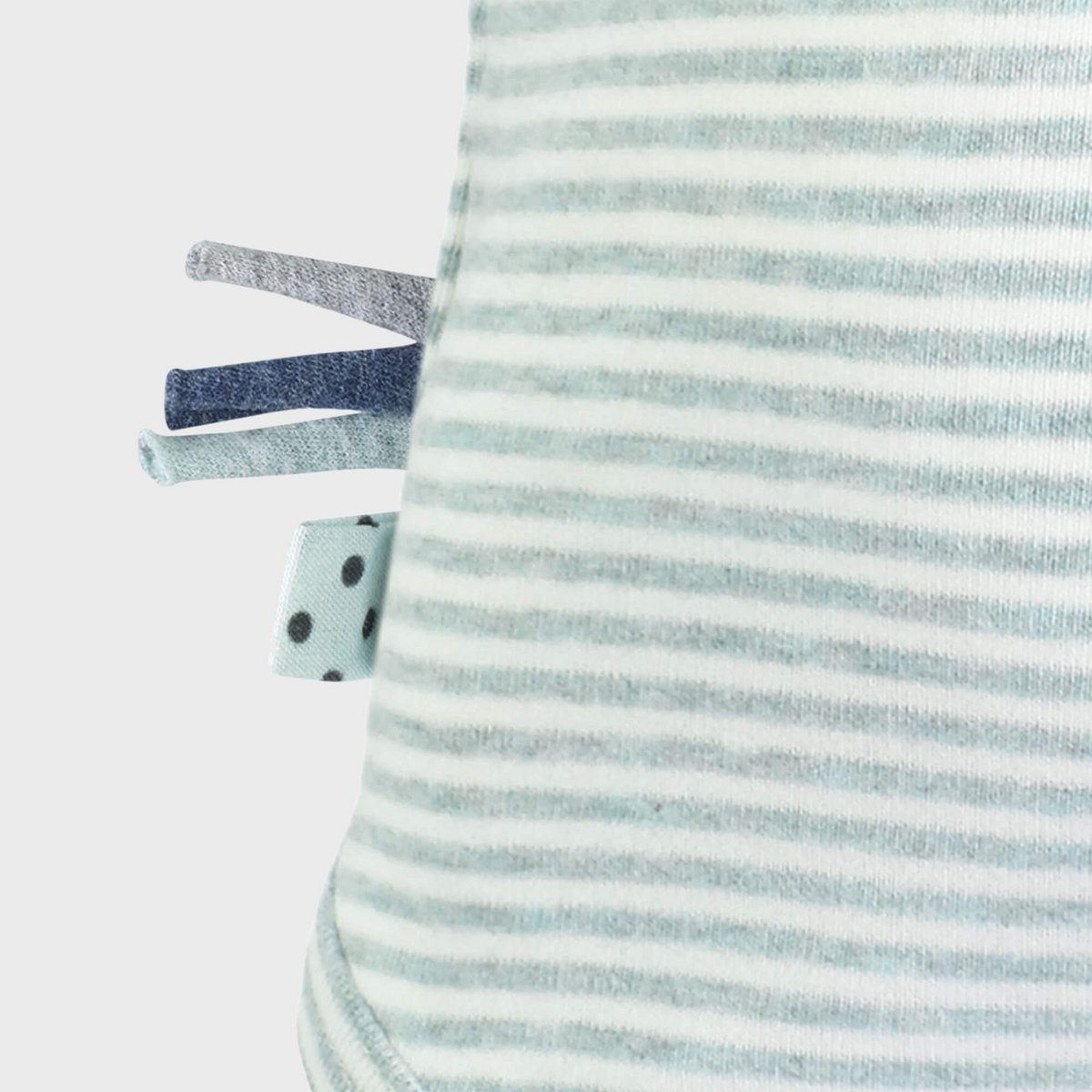 Bio Baby Langarm Body, Aqua Gestreift aus Bio-Baumwolle – Detailansicht 5