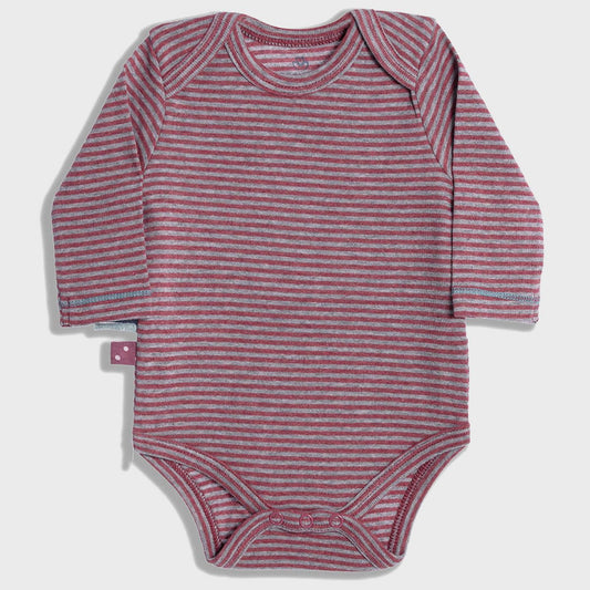 OrganicEra Bio-Baby-L/S-Body, Bordeaux gestreift