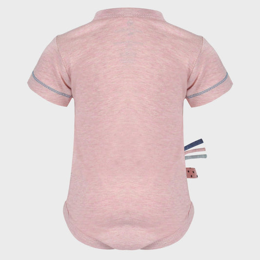 Bio Baumwoll Baby Kimono Body Kurzarm Rose – Detailansicht 2