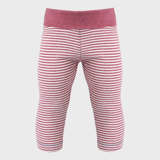 OrganicEra Bio-Baby-Leggings, Bordeaux – Ecru gestreift