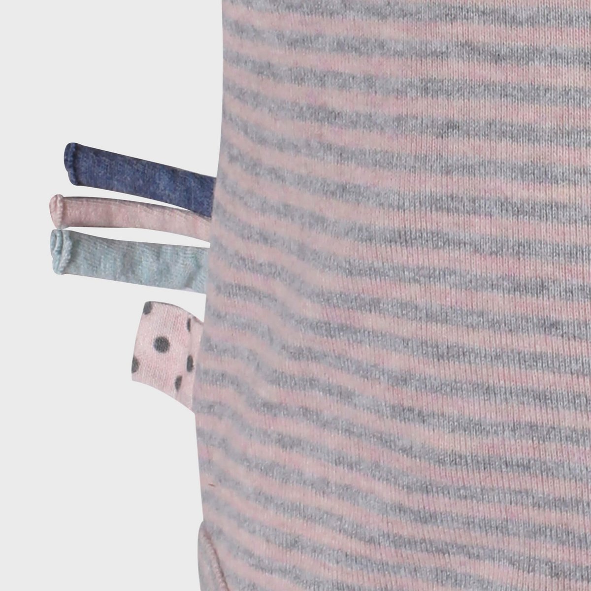 Bio Baumwolle Baby Wickelbody Kurzarm Rosa Gestreift – Detailansicht 3