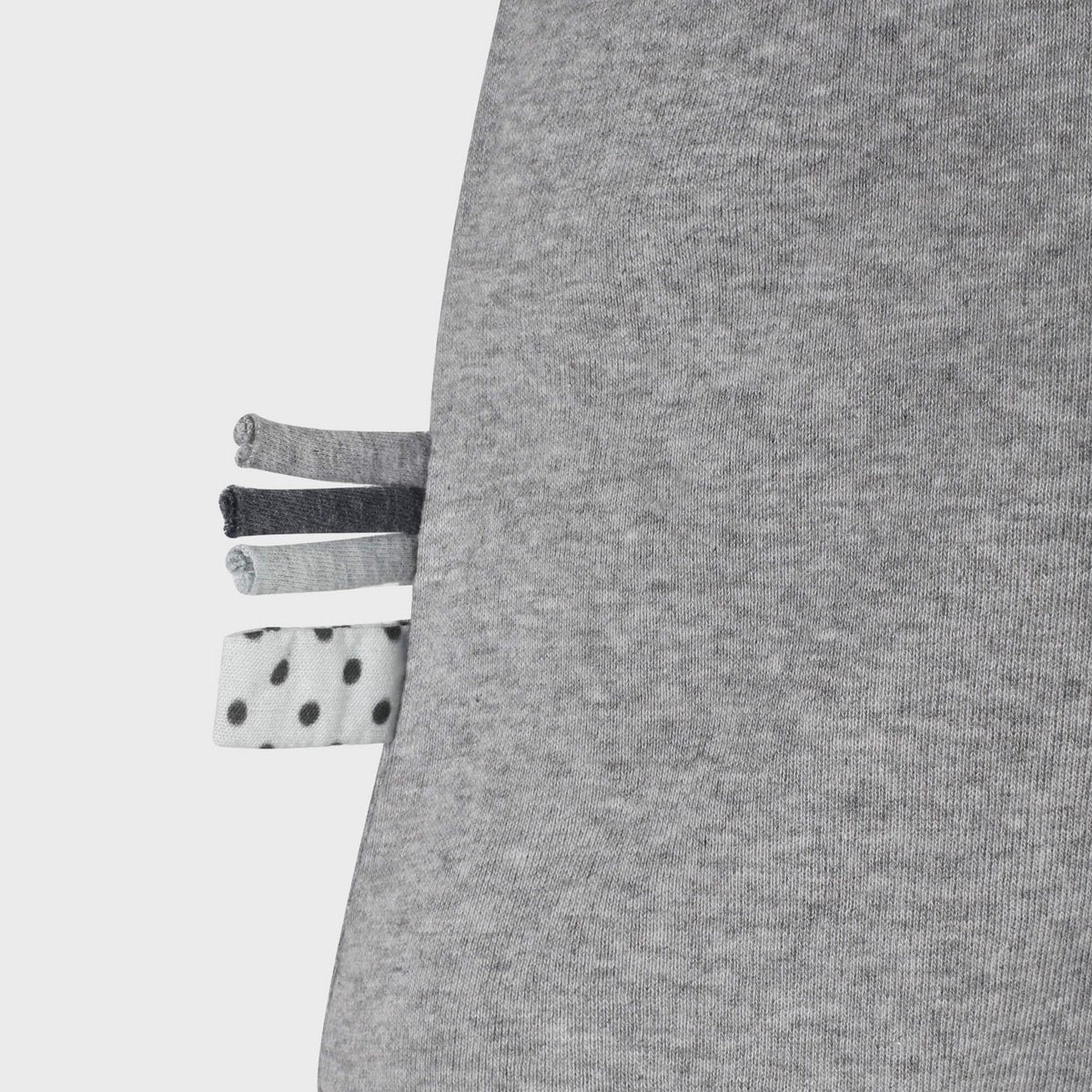 Bio Baby Body Kurzarm Grau – Baumwoll Ripp mit Schlupfausschnitt – Detailansicht 4