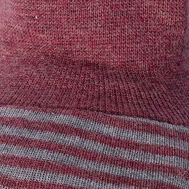 Bio Baumwoll Babyschuhe Bordeaux Gestreift – Detailansicht 2