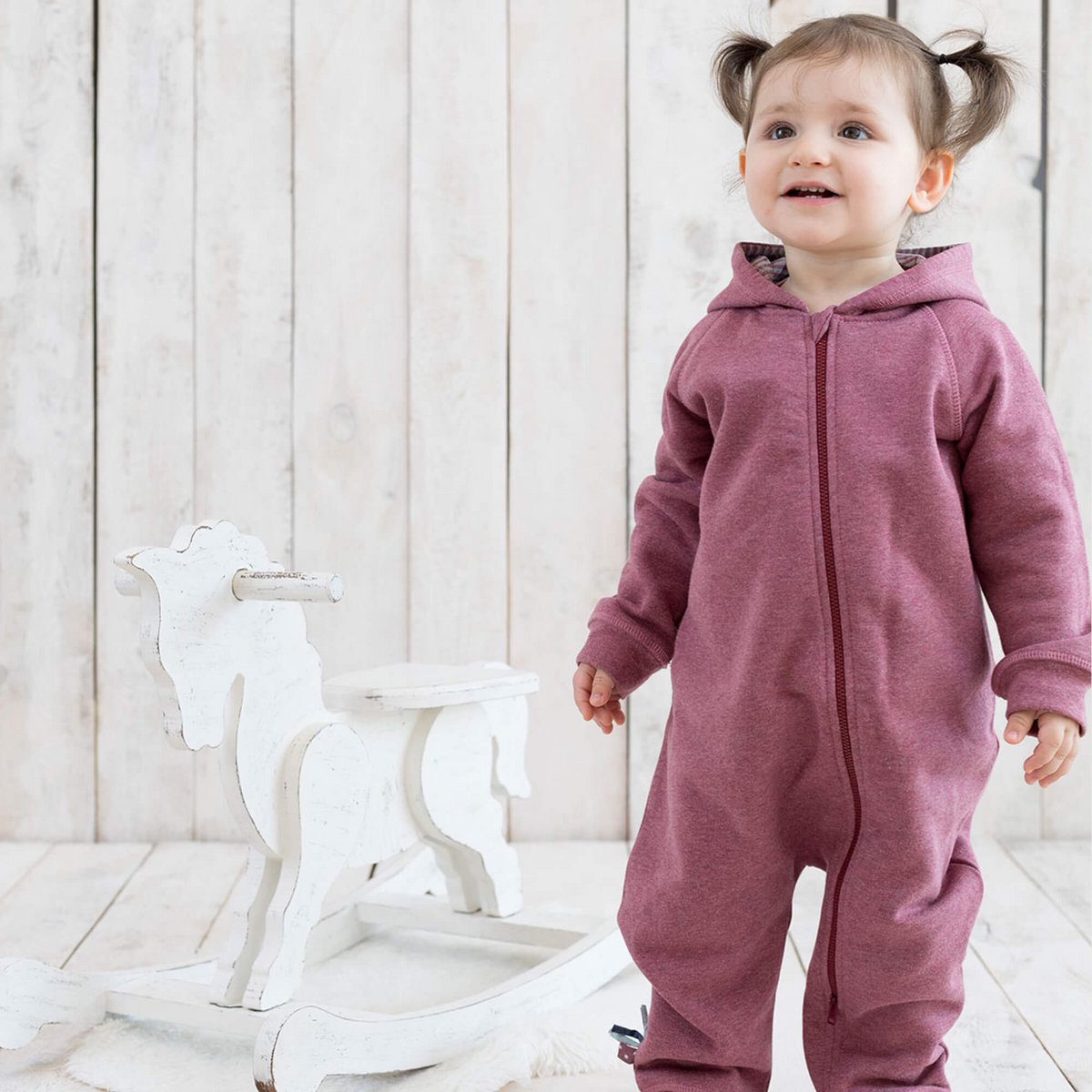 OrganicEra Bio-Baby-Overall mit Reißverschluss, Bordeaux