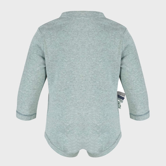 Bio Baby Langarm Body Aqua – Strampler aus Bio-Baumwolle – Detailansicht 2
