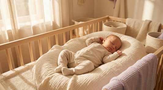 Ruhig schlafendes Baby in leichter Bio-Baumwolle