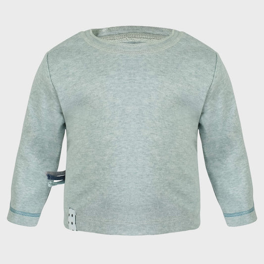 Bio-Baumwolle Baby Langarmshirt Aqua – Detailansicht 2