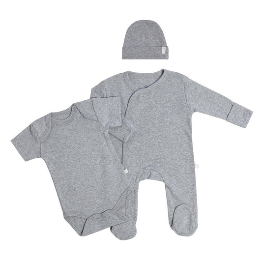 OrganicEra Organic 3-teiliges Neugeborenen-Set, Grey Melange