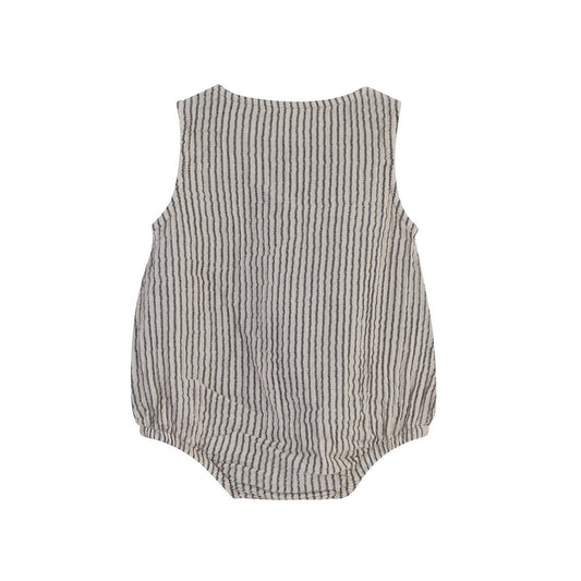 Bloomer Strampler Bio Musselin Grau | Baby Jumpsuit aus 100% Bio-Baumwolle, Weich & Atmungsaktiv