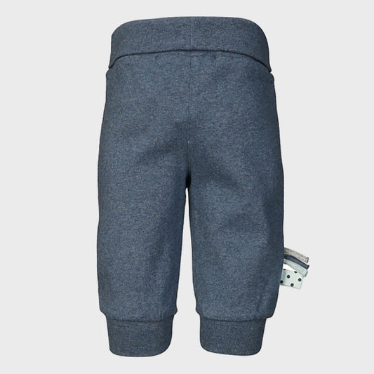 Bio Babyhose Indigo Melange – Breiter Komfortbund, Rippstoff – Detailansicht 2