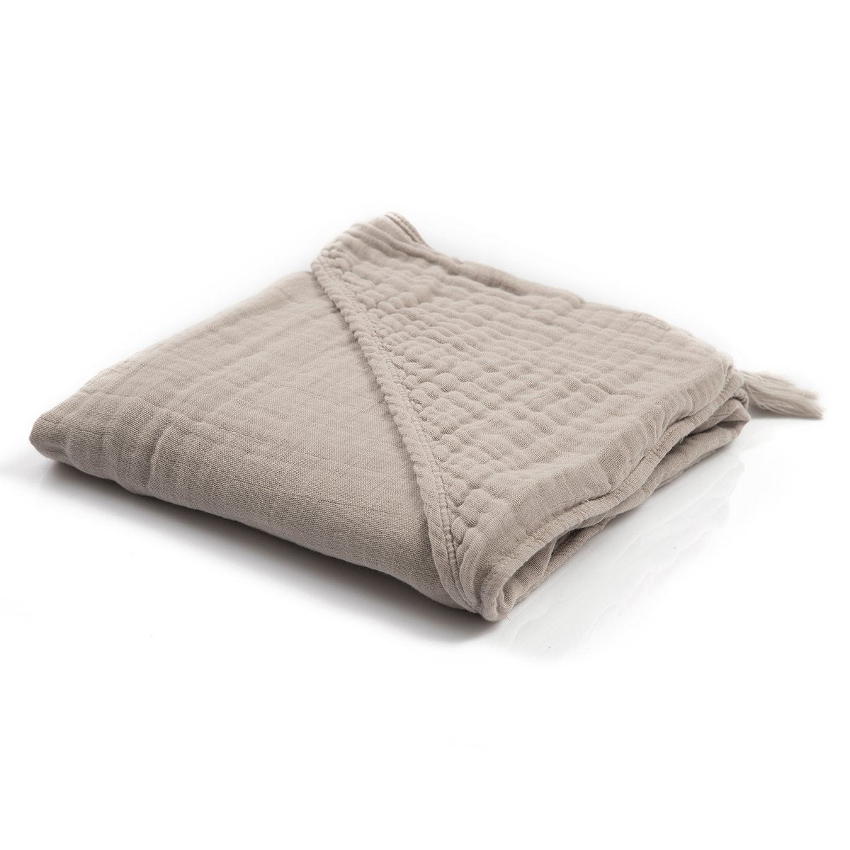 OrganicEra Baby-Kapuzenhandtuch aus Bio-Musselin, Grau