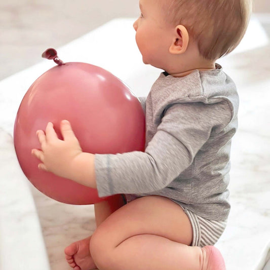 Baby Langarm Body Grau aus Bio-Baumwolle – 2-Schicht-Look – Detailansicht 2