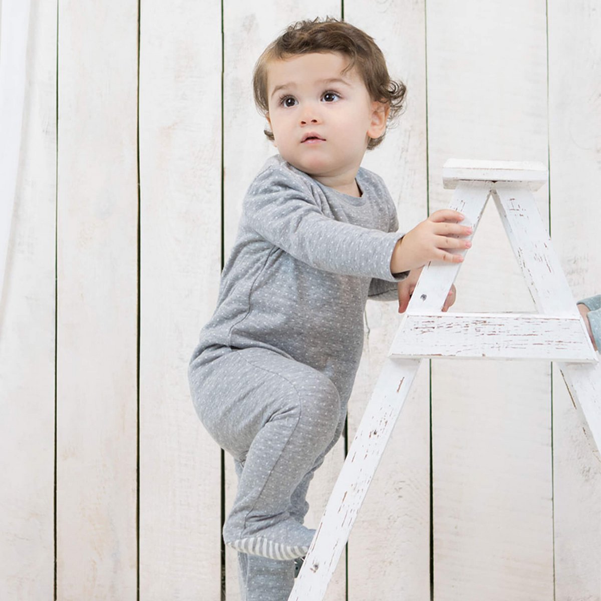 OrganicEra Bio-Schlafanzug für Babys mit Füßen, Grau