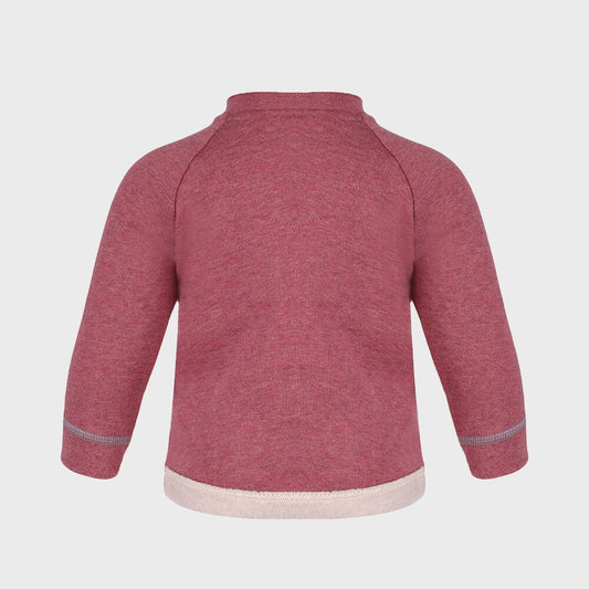 Bio Baby Sweatshirt Bordeaux Melange aus Bio-Baumwolle – Detailansicht 2