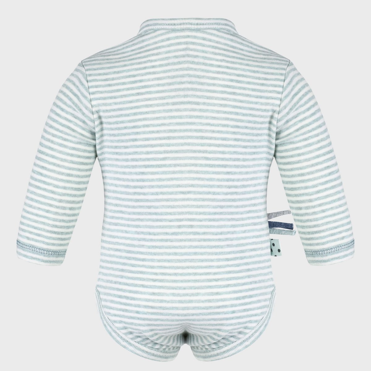 OrganicEra Bio-Baby-L/S-Body, Aqua gestreift