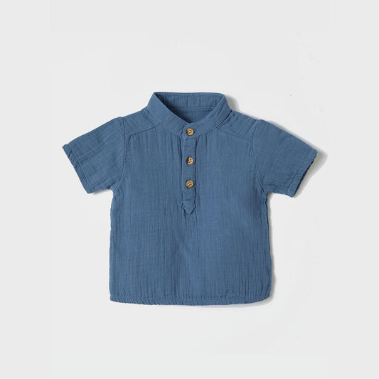 OrganicEra Bio-Musselin-Shirt, Indigo