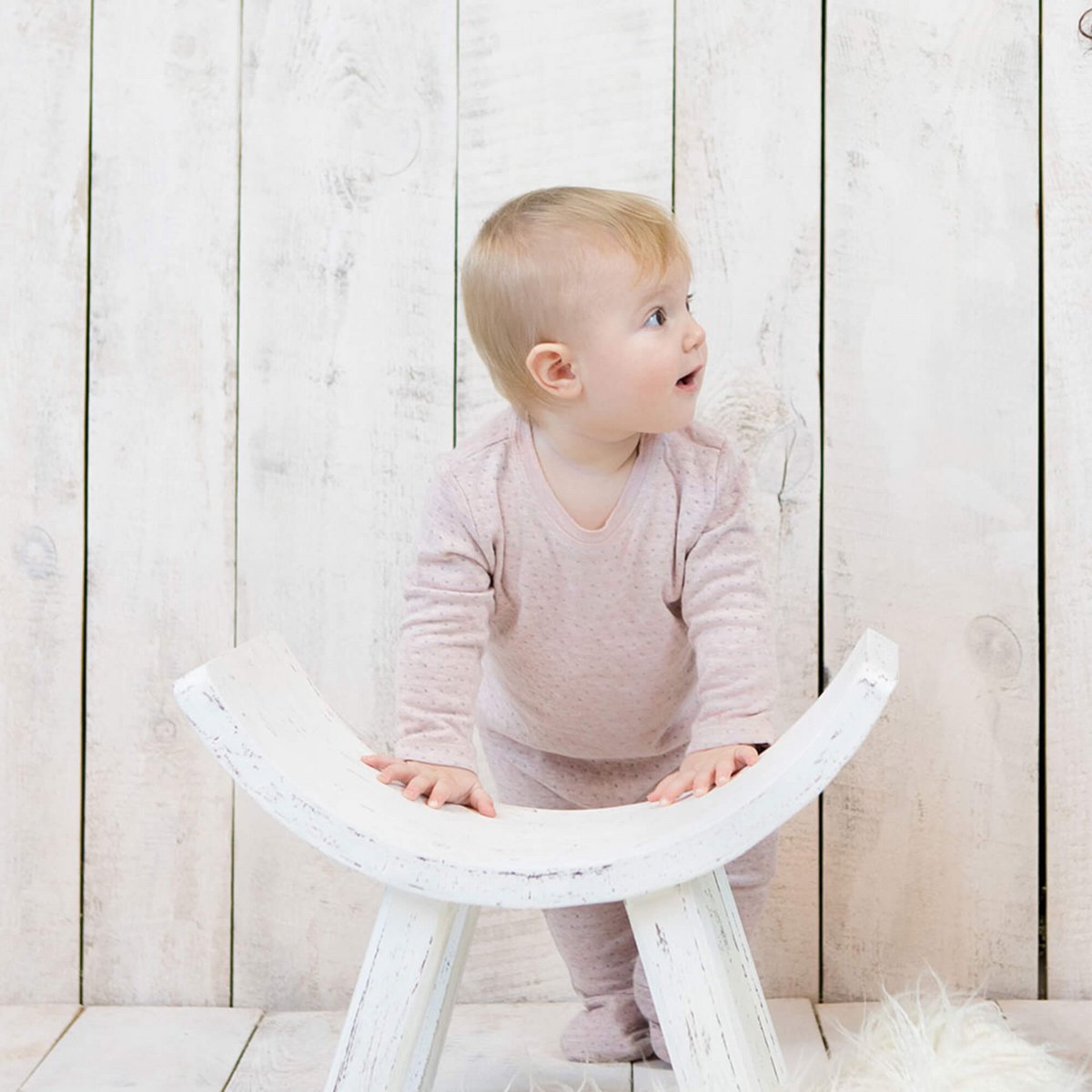 OrganicEra Bio-Schlafanzug für Babys mit Füßen, Rose