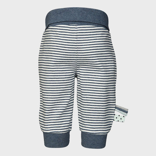 Bio Babyhose Indigo Gestreift – Bio-Baumwolle mit Komfortbund – Detailansicht 2