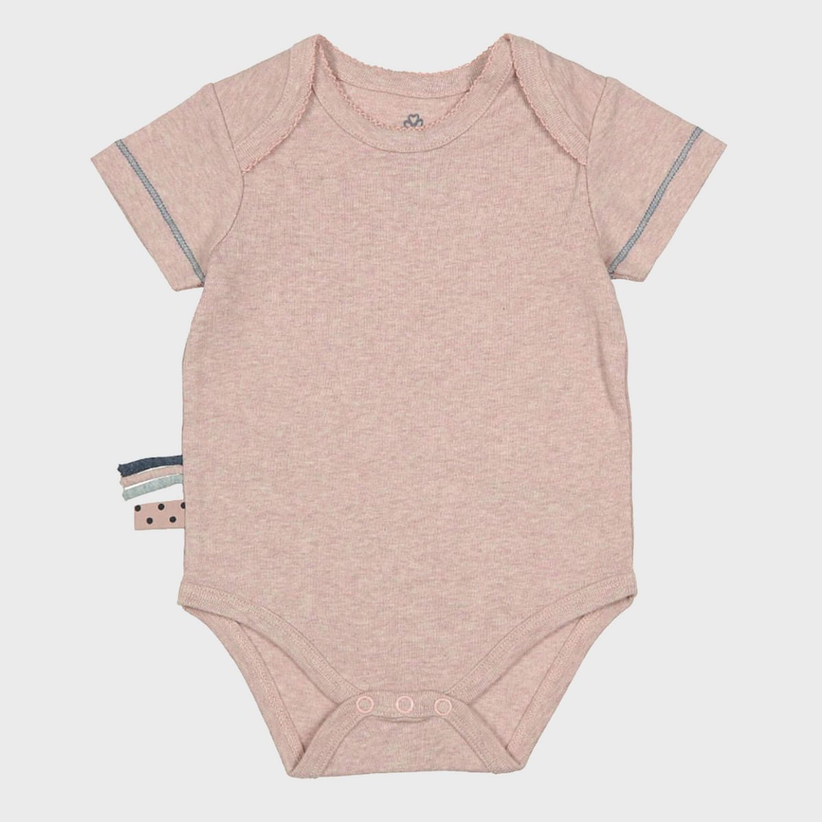 Bio Baby Kurzarm Body aus Bio-Baumwolle in Rosa Melange.