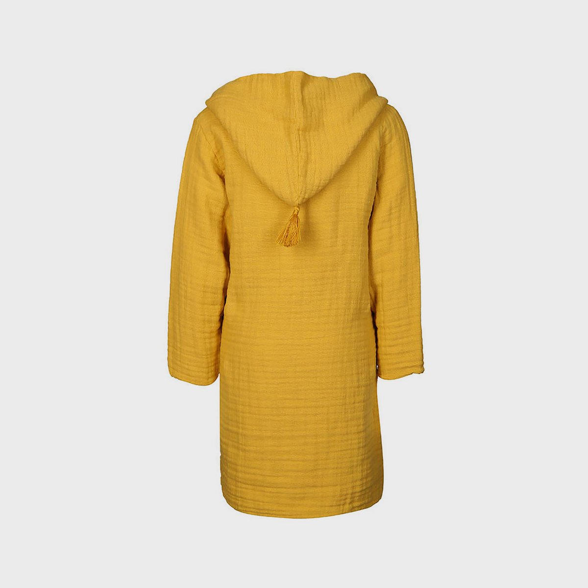 Accappatoio per bambini in mussola biologica con cappuccio – morbido, assorbente & Leggero per bambini di 7-8 anni in senape