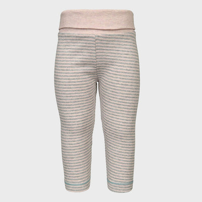 Bio Baby Leggings rosa gestreift aus weicher Baumwolle mit Komfortbund.